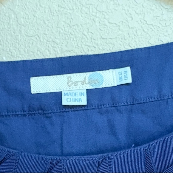 Boden Navy Crochet Lace Sleeveless Shift Dress Women’s Size 8 Cotton Eyelet - Picture 5 of 8